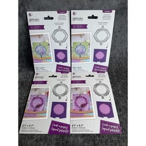 Lot of 4 Gemini Elements Die Sets Stylish Mosaic, Scalloped Circle Just to Say